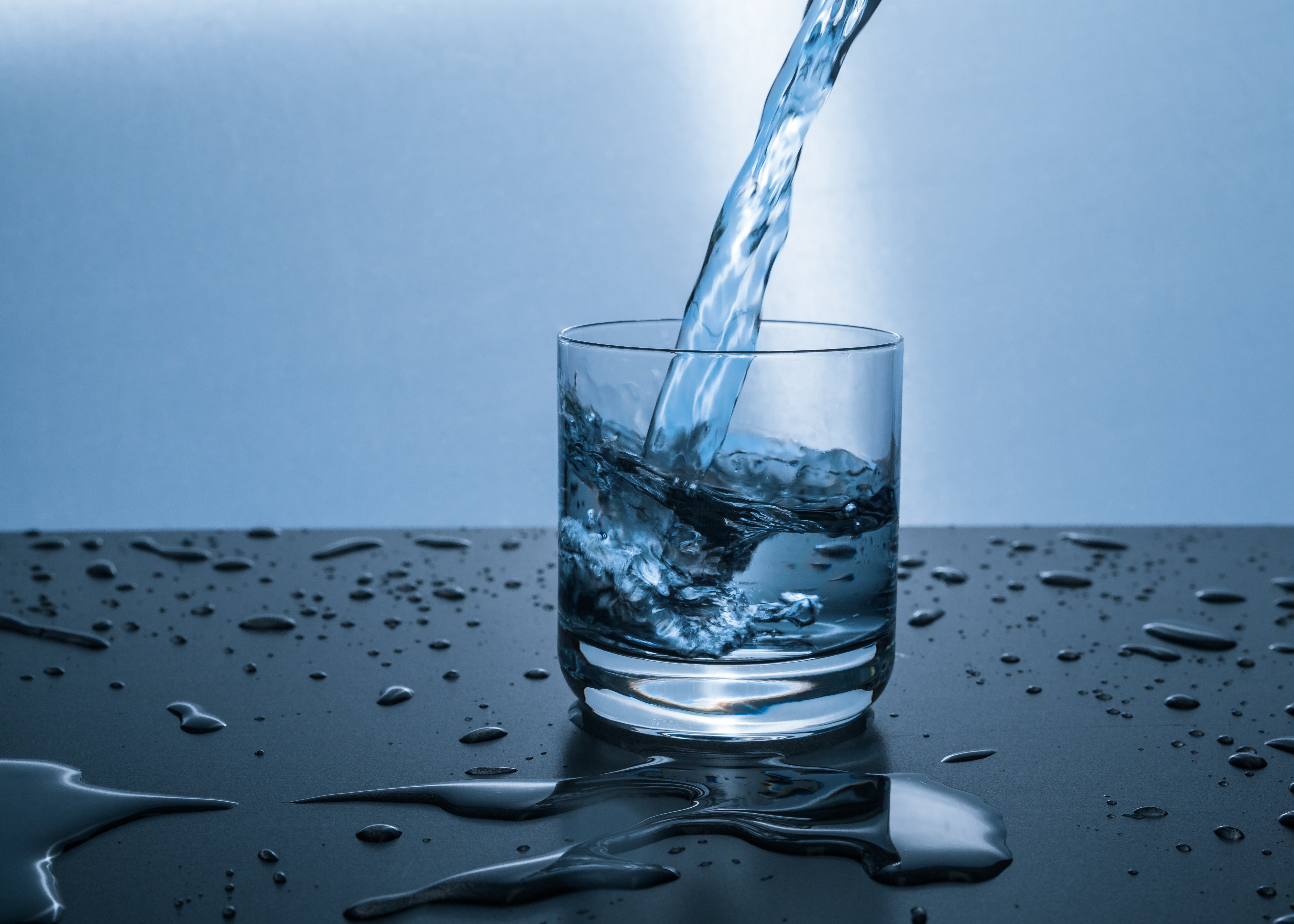clean drinking water in a glass